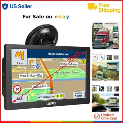 Truck GPS Navigation System 9 Inch Touchscreen Lifetime Maps Voice Alerts - Image 1 of 4