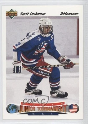 1991-92 Upper Deck World Junior Tournament French Scott Lachance #692 Rookie RC - Image 1 of 2