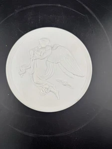 Royal Copenhagen 6" White Angel Holding Child Day Scene Porcelain Plaque - Picture 1 of 9