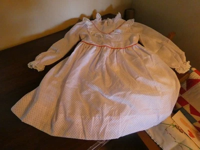 Bryan Girl Dress Lacy Red & White Polka Dot Vintage USA Tieback Size 5 - Image 1 of 4