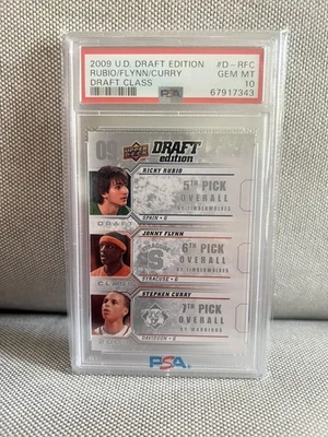 2009 UPPER DECK DRAFT CLASS #D-RFC STEPHEN CURRY RC WARRIORS PSA 10  - Image 1 of 2