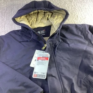 Carhartt FR Flame Resistant Duck Insulated Active Jacket XL Navy Blue NWT - Picture 1 of 15