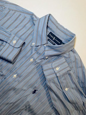 Polo Ralph Lauren Oxford Rayas Calce Clásico Talla Mediana Preppy Pony Foto 1 de 4