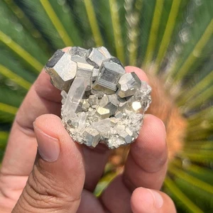 Cubo di pirite 27,40 gr con quarzo dall'Indonesia - pietra curativa a grappolo di pirite - Foto 1 di 6