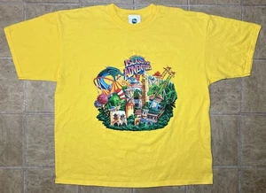 Vintage 90s Universal Studios Islands Of Adventure Mens 2XL T-Shirt Yellow - VGC - Picture 1 of 10