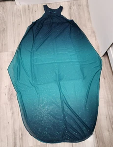 Venus Tank Dress Green Teal Sequin Flowy Fairy Long Lined Woman's Size XS - Picture 1 of 7