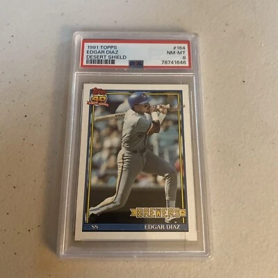 1991 Topps Desert Shield #164 EDGAR DIAZ PSA 8 BREWERS - Image 1 of 2