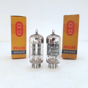ECC83 12AX7 Philips Miniwatt Monza mC6 placa de 17 mm, lámina D obtter, par a juego Nuevo de Lote Antiguo - Imagen 1 de 7