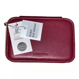 NEW Louenhide Ellie Burgundy Leather Gold Hardware Jewelry Box 4 X 6 Lined - Picture 1 of 5