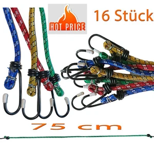 16 x Expanderseil Gepäckgummi Spanner Gepäckspanner Gummseil Doppelhaken Gummi - Bild 1 von 5