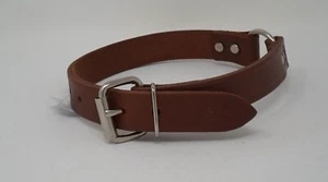 #110 1" Wide Ring-In-Center Leather Dog Collars "Free Brass Nameplate" - Picture 1 of 1