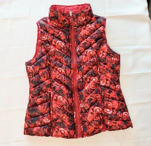 Red Rose Reversible Puffer Vest Womens Sz Small Inc International Concepts - Picture 1 of 7