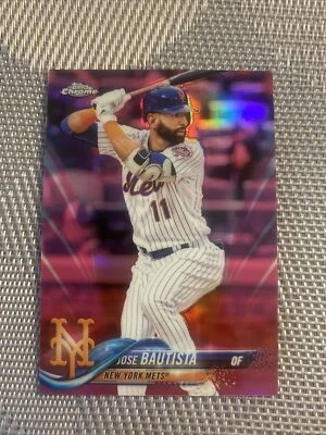 2018 TOPPS CHROME JOSE BAUTISTA UPDATE SERIES PINK REFRACTOR NEW YORK METS MINT - Image 1 of 4