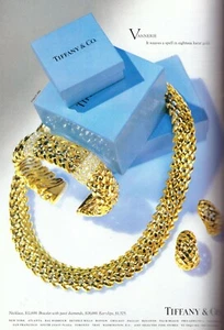 1994 Tiffany & Co. Vannerie Jewelry Necklace Earrings Vintage Print Ad 1980s - Bild 1 von 1