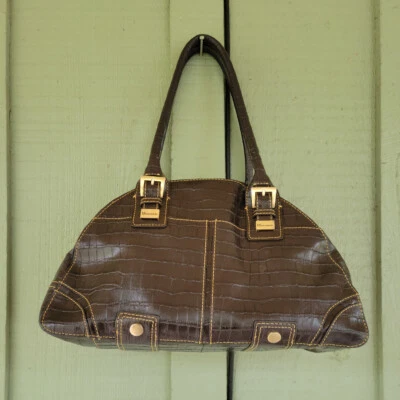 Bolso Cartera MAXXIMUM Cuero Cocodrilo Simulado Marrón Foto 1 de 4