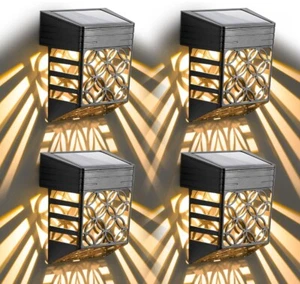 Solar Fence Lights, Solar Deck Lights 8 Pack, LED Waterproof Outdoor Wall Lights - Picture 1 of 6