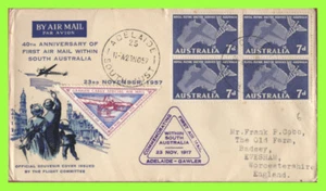 Australien 1957 40th Anniversary of First Air Mail, Adelaide - Gawler, with label - Bild 1 von 1