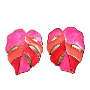 Damen Ohrringe Gold Fuchsia Leag Modeschmuck - Bild 1 von 5