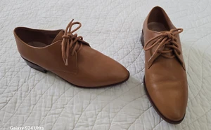 Madewell Women’s 6.5 Brown Leather The Jess Oxford Lace Up Loafer - Picture 1 of 11