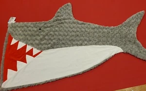 Shark Shaped Blanket for child  MudPie NWT, Gray & Red.  - Picture 1 of 2