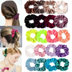 12 Pack Women Girl Hair Scrunchies Velvet Elastic Hair Bands Scrunchy Rope Ties - Picture 1 of 28