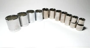Craftsman NOS 1/2" Drive Deep 11 PC 6 PT SAE Socket Set Made In USA Free Shpn - Bild 1 von 6