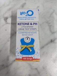 Life2O 2-in-1 Ketone Test Strips with pH 100ct, Keto Sticks Monitor Ketosis Diet