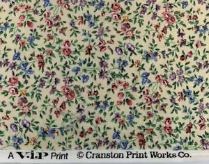 VIP Cranston Print Works Co Fabric Small Florals Cream Background 1+ Yards OOP - Picture 1 of 5