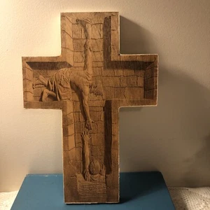 Helfende Hand Jesus christliches Opfer laminiertes Holzkreuz sitzen oder hängen - Bild 1 von 8
