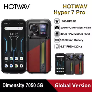 HOTWAV Hyper 7 Pro 5G Rugged Phone 6.6'' 120HZ 36GB+256GB 200MP 10800mAh 33W NFC - Picture 1 of 20