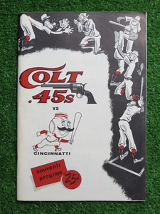 HOUSTON COLT .45s 1963 PROGRAM vs CINCINNATI REDS Bob Bruce Throws 1-Hitter - Bild 1 von 6