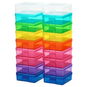 18 Pack Small Colored Plastic Hobby Art Craft Organizer, Mini Plastic Storage... - Picture 1 of 7