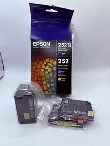 Cartuchos de tinta originales Epson 252XL negro y color paquete de 4 EXP 3/27 NUEVOS - ¡Sin cian! - Imagen 1 de 2