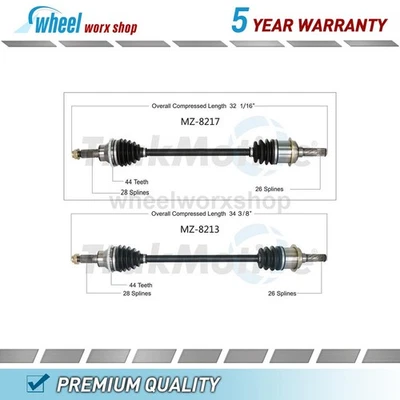 Rear CV Axle Shaft for Mazda CX-9 3.5L AWD 2007, for Mazda CX-9 3.7L AWD 2014 - Изображение 1 из 3