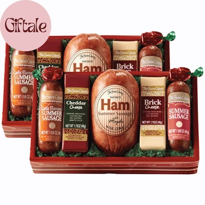 2 cajas de regalo navideñas - Paquete de 5 alimentos altos - Surtido de salchichas y quesos de verano Foto 1 de 4