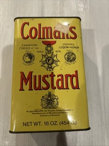 Vintage Colman's Mustard Spice Metal Tin 16 Ounces - Picture 1 of 7