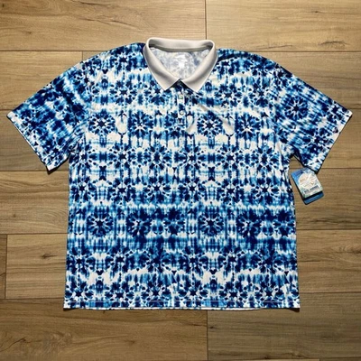 Reel Legends Mens Freeline Performance Resort Tie Dye Short Sleeve Polo XXL - Image 1 of 4