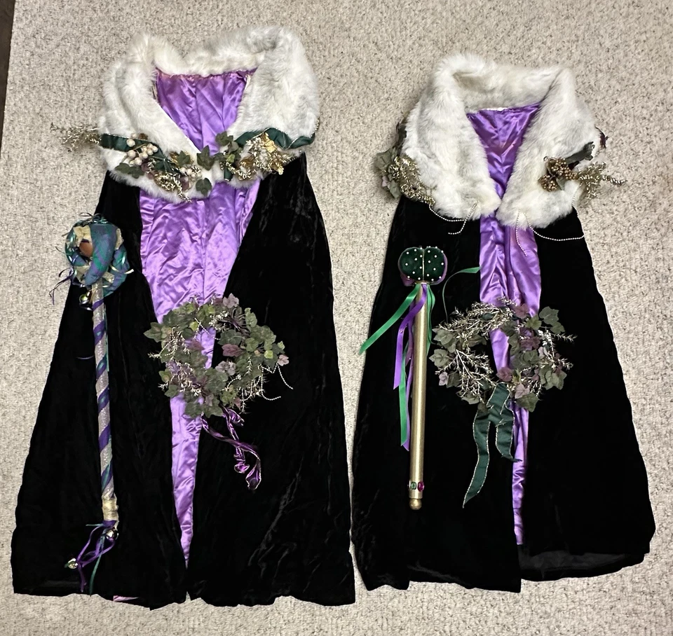 King & Queen Robe/Shawl Costume Mardi Gras Ren Fair Scepters & Crowns Hand Made - Image 1 of 4