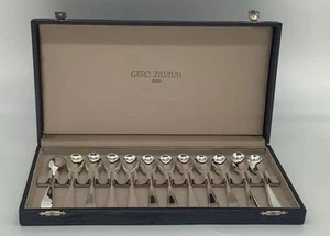 Antik Georg Nisson Gero Zilvium Silberauflage Holland MCM 12 Teelöffel 50er Jahre - Bild 1 von 14