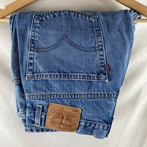 Vintage Levis 505 Mens Jeans W38 L32 38x32 38R Blue Straight Regular Fit Vtg - Picture 1 of 8