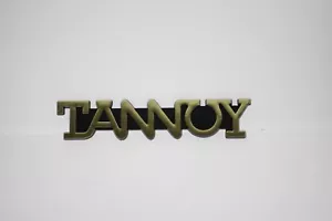 For Replacement Tannoy Plastic Golden Logo Emblem Badge 130mm (5-1/8")x26mm (1") - Picture 1 of 3