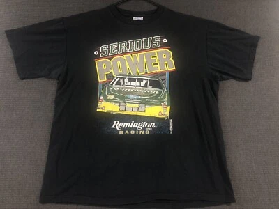 Remington Racing Butch Mock Serious Power Shirt XL Black Vintage Single Stitch - Image 1 of 4