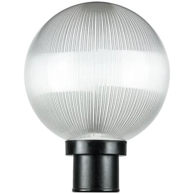 Sunlite 10" Outdoor Globe Polycarbonate Post Fixture Prismatic 3" Post Mount - Image 1 of 4