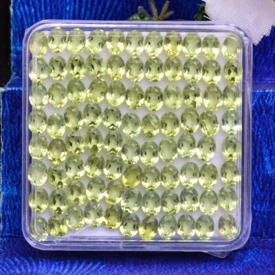 VVS 88 Stück Natürlich Peridot 4mm 3mm Oval Facettiert Schliff Lose Unbehandelt - Bild 1 von 3