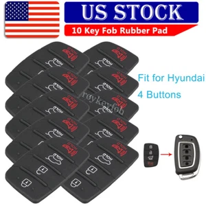 10 For 2015 2016 2017 2018 2019 Hyundai Sonata Key Fob Case Rubber Pad 4 Button - Picture 1 of 9
