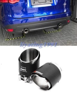 Fits For Jaguar F-PACE 2017-2022 Carbon Rear Exhaust Muffler Tip Tail Pipe 2PCS - Picture 1 of 11