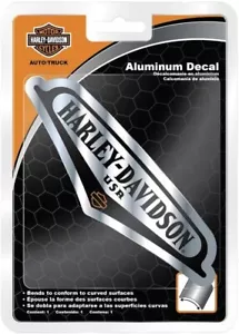 Calcomanía de aluminio Harley-Davidson USA TANK - 5-3/4" W X 1-7/8" H - flexible, cromada - Imagen 1 de 2