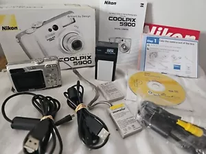 Nikon Coolpix 5900 Compact Digital Camera Silver 5.1 Megapix 3x Zoom Works - Picture 1 of 20