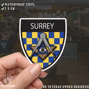 Surrey Masonic Shield Sticker - Picture 1 of 4