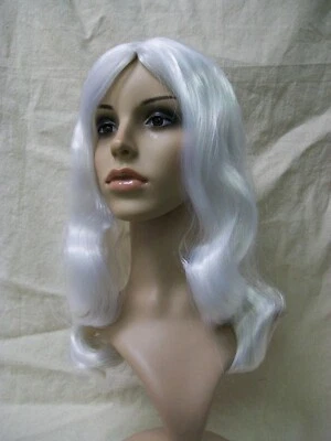 Peluca Disfraz Blanco Espíritu Ángel Embrujado Navidad Espíritu Fantasma Sra Claus Reina de las Nieves  Foto 1 de 4